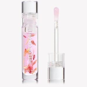 NIB DOSE OF COLORS GLASS PETAL LIP OIL BABY BLANKET